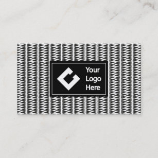 Personalized Ikat Zigzag Black White with Logo Business Card
