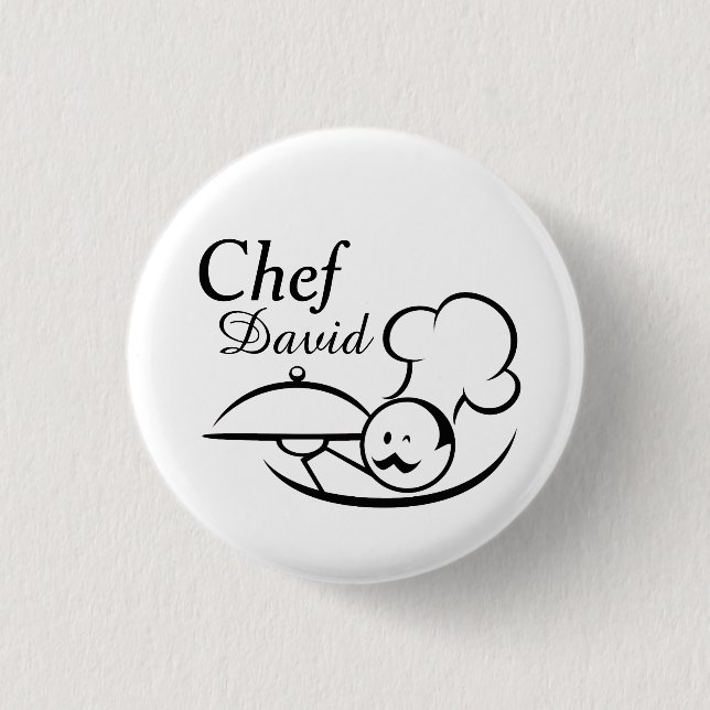 Personalized Illustrated Chef Button (Front)