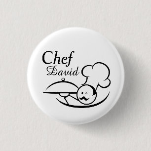Personalized Illustrated Chef Button