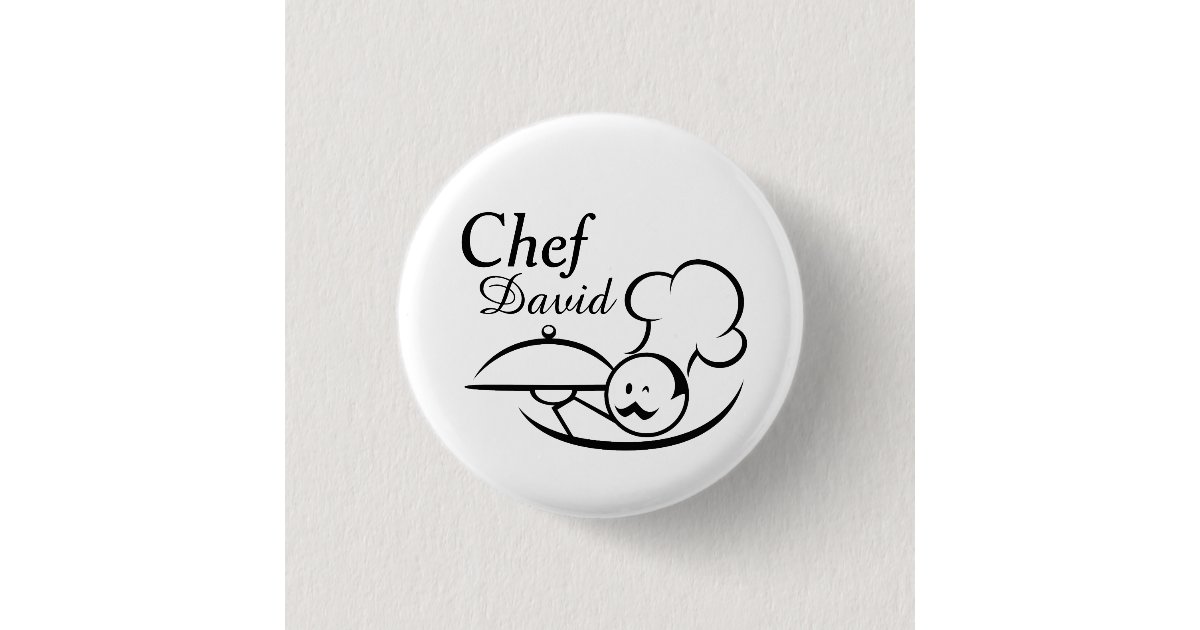 Personalized Illustrated Chef Button Zazzle