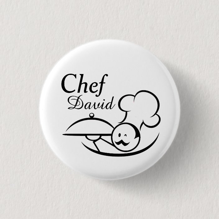 Personalized Illustrated Chef Button