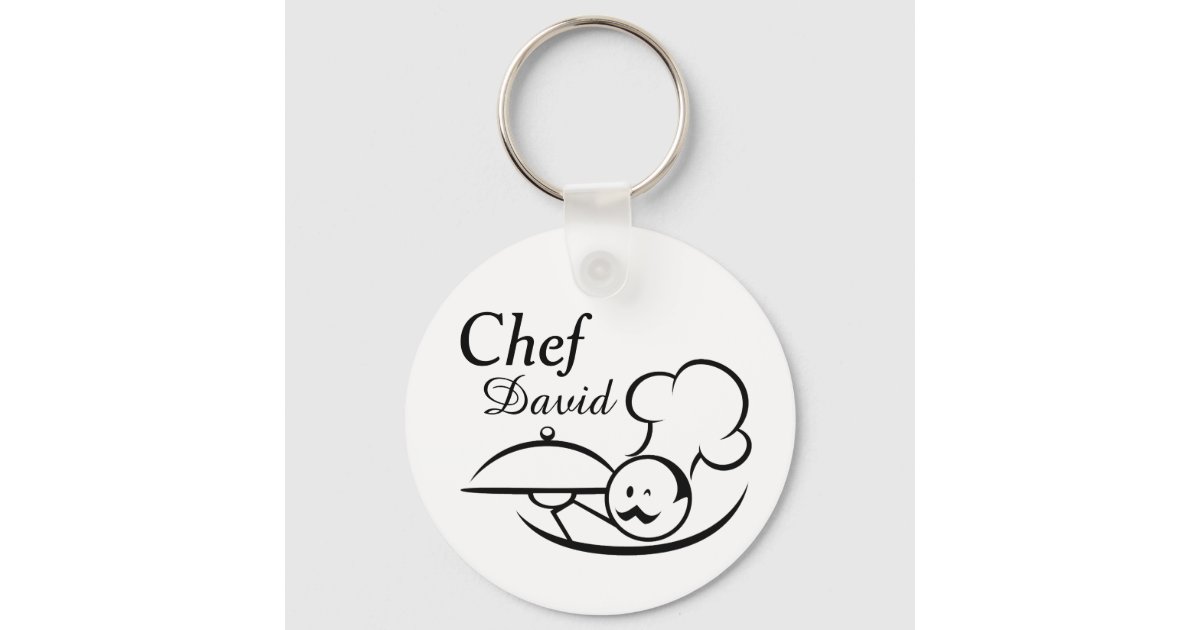 Personalized Illustrated Chef Keychain | Zazzle