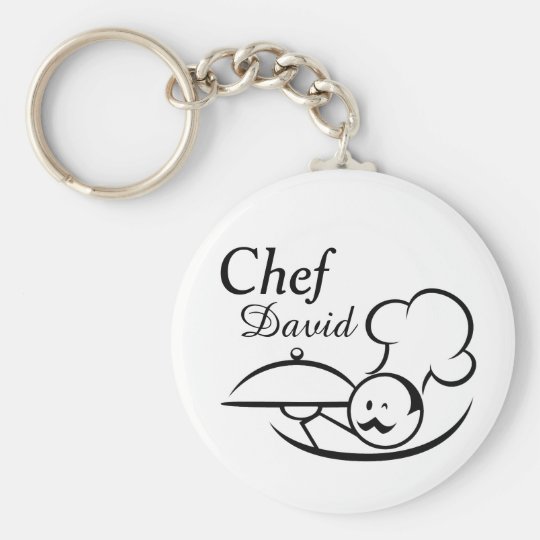 Personalized Illustrated Chef Keychain | Zazzle.com