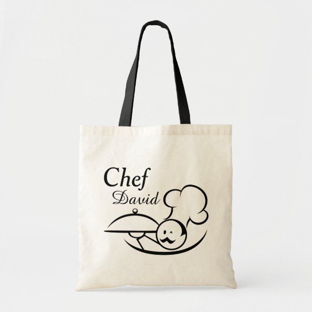 Personalized Illustrated Chef Tote Bag (Front)