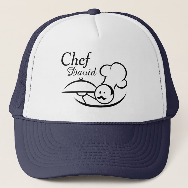 Personalized Illustrated Chef Trucker Hat (Front)