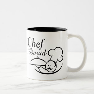 Personalized Illustrated Chef Two-Tone Coffee Mug