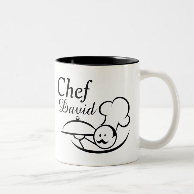 Personalized Illustrated Chef Two-Tone Coffee Mug (Right)