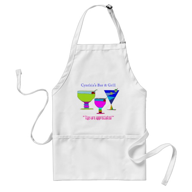 Personalized Illustrated Drinks Apron (Front)