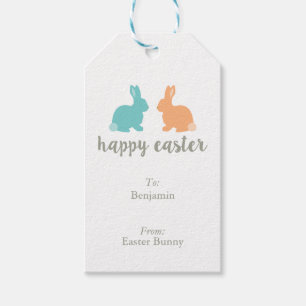 Personalized Illustrated Easter Bunny Gift Tags