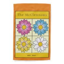 Personalized Illustrated Floral Block Orange