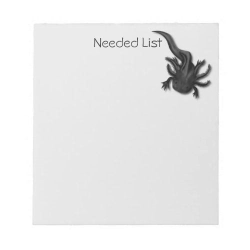 Personalized Illustrated Melanoid Axolotl Notepad