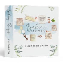 Personalized Illustrated Watercolor Baking Recipes 3 Ring Binder Personalized Illustrated Watercolor Baking Recipes 3 Ring Binder
