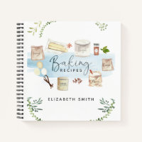 Personalized Illustrated Watercolor Baking Recipes