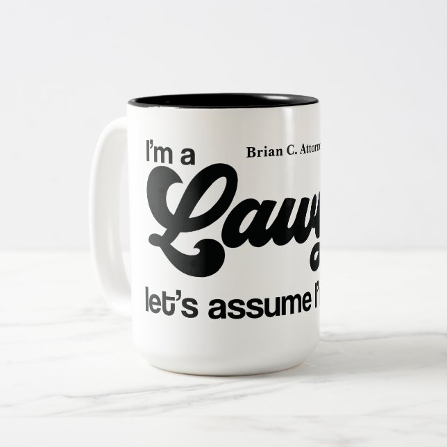 Personalized "I'm a Lawyer" Gift  Two-Tone Coffee Mug (Front Left)