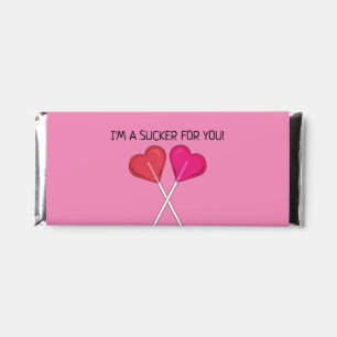 Personalized I'm a Sucker For You Heart Lollipop Hershey Bar Favors