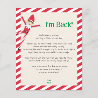 Personalized "I'm Back!" Elf Welcome Letter