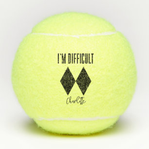 Personalized I'm Difficult Double Black Diamonds Tennis Balls