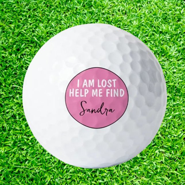 Personalized I'm Lost theme Pink Golf Balls (Check out our stylish golf ball, perfect for birthdays or surprising your golf-loving friend)
