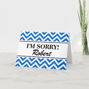 Personalized i'm sorry greeting cards   zigzag