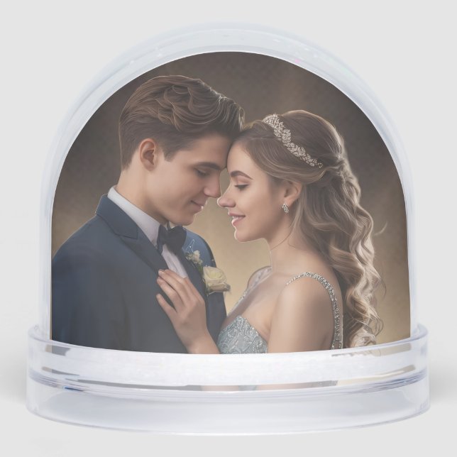 PERSONALIZED Image and Text Keepsake Snow Globe (Front)