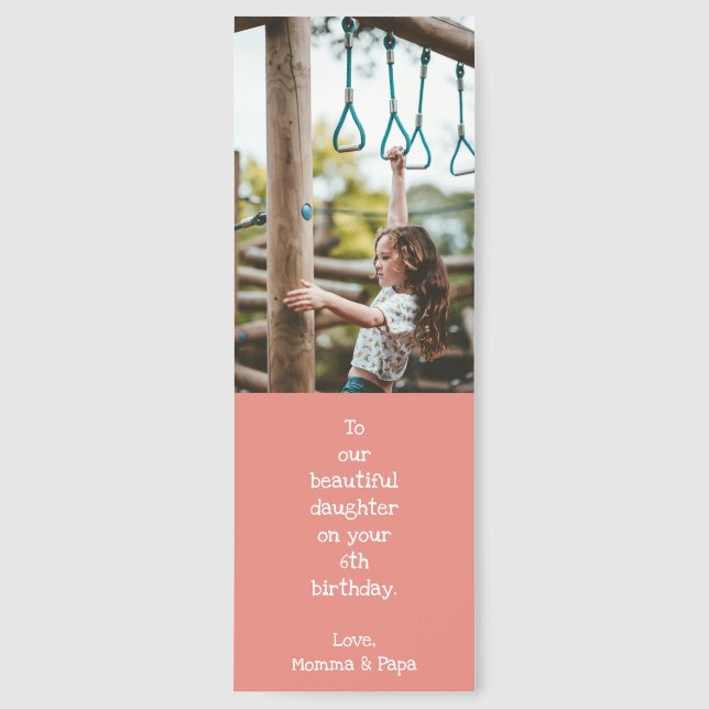 Personalized Image Dark Peach Bookmarks (Front)