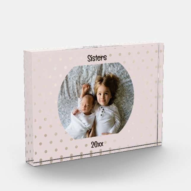 Personalized Image Two Lines Text Custom Photo Block (Left)