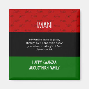 Personalized IMANI Faith Happy Kwanzaa Magnet