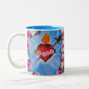 Personalized Immaculate Heart of Mary Two-Tone Coffee Mug