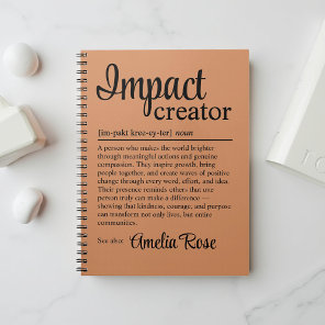 Personalized Impact Creator Definition Gift Notebook