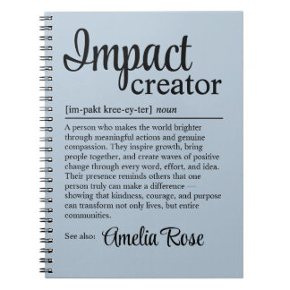 Personalized Impact Creator Definition Thank You Notebook
