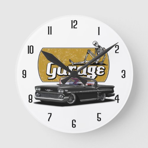 Personalized Impala Garage Round Clock