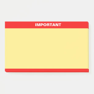 Personalized Important Text on Red & Yellow Post-it Notes