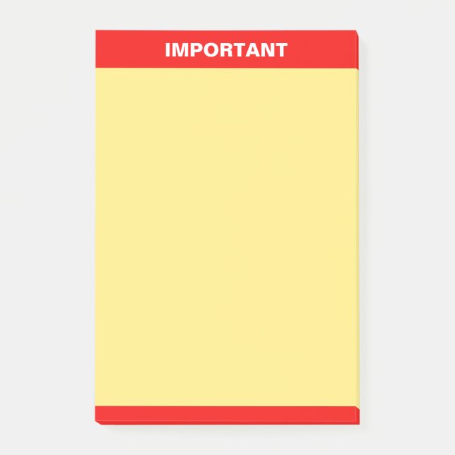 Personalized Important Text on Red & Yellow Post-it Notes (Front)