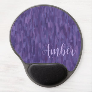 Personalized Impressionist Paint Daubs in Purple Gel Mouse Pad