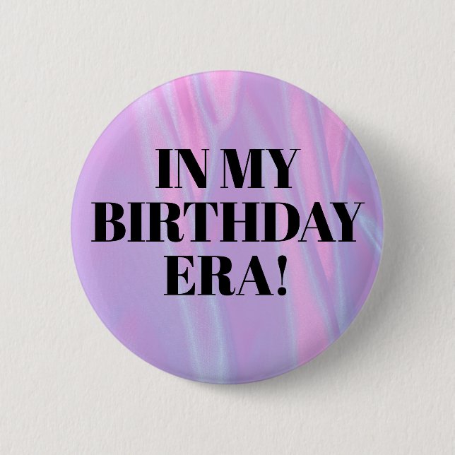 Personalized In Her Birthday Era Party  Button (Front)