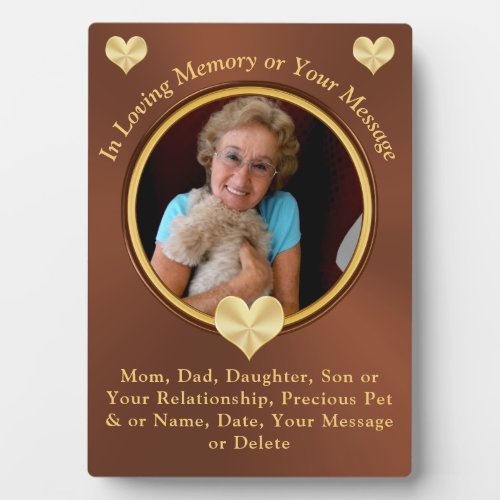 Personalized In Loving Memory Gifts with PHOTO Plaque