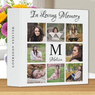 Personalized In Loving Memory Memorial Photo Album 3 Ring Binder