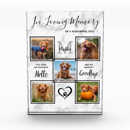 Personalized In Loving Memory Pet Memorial Collage Photo Block