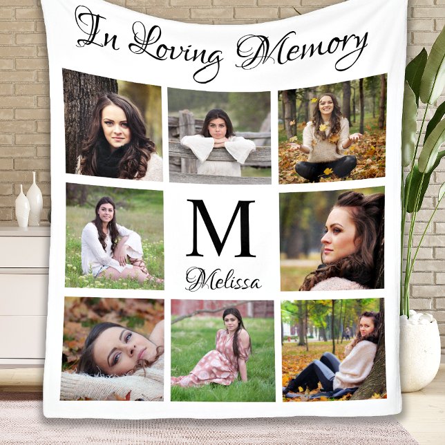 Personalized In Loving Memory Photo Collage Fleece Blanket (Creator Uploaded)