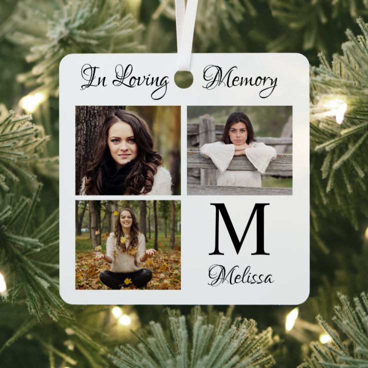 Personalized In Loving Memory Photo Collage Metal Ornament Zazzle