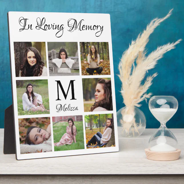 Personalized In Loving Memory Photo Collage Plaque | Zazzle