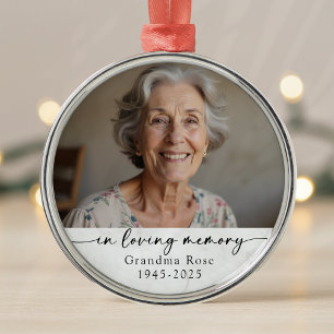 Personalized In Loving Memory Photo Keepsake Metal Ornament
