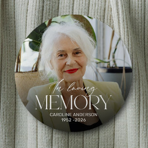 Personalized In Loving Memory Photo Memorial Button