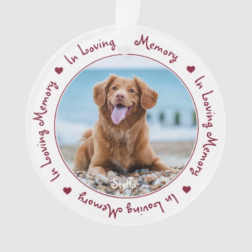 Personalized In Loving Memory Photo Pet Memorial Ornament