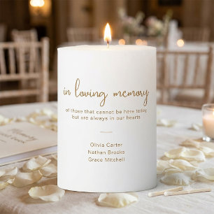 Personalized In Loving Memory Wedding Memorial Pillar Candle