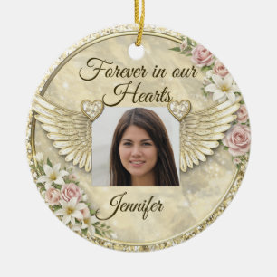 Personalized In Memorial Photo Template Ceramic Ornament