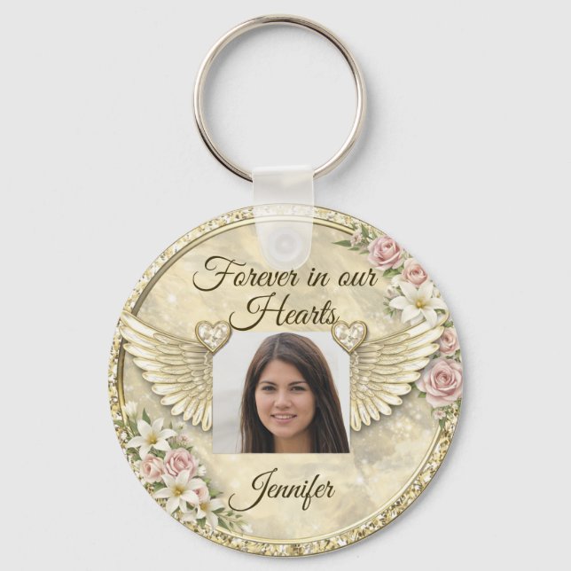 Personalized In Memorial Photo Template Keychain (Front)
