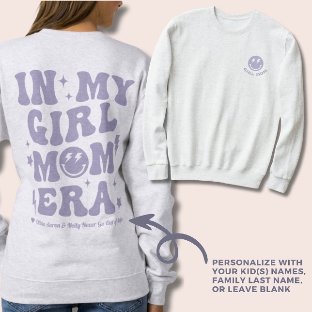Personalized In My Girl Mom Era Sweatshirt Purple (Personalized In My Girl Mom Era Sweatshirt Purple Crewneck for Mom)