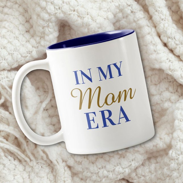 Personalized In My Mom Era Quote Mothers Day Two-Tone Coffee Mug (On a blanket)