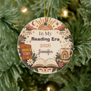 Personalized In My Reading Era 2026 Book Lover Ceramic Ornament